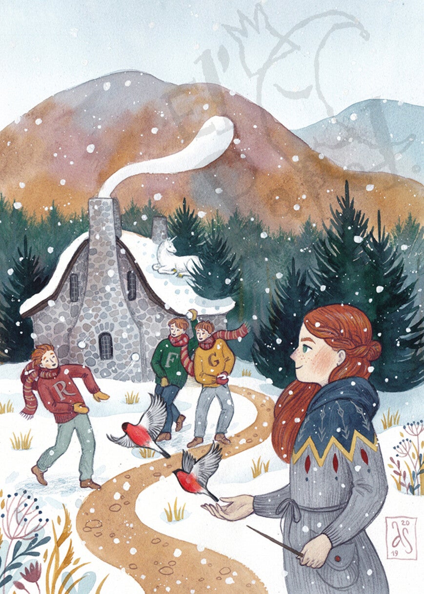 Ansichtkaart 'Weasleys winter wandeling'