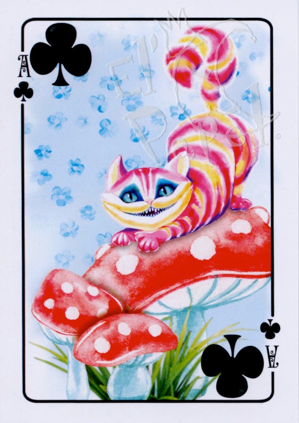 Ansichtkaart 'Cheshire Cat - Klaver Aas' - Alice in Wonderland