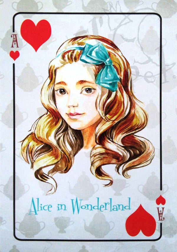 Ansichtkaart 'Alice in Wonderland - Harten Aas'