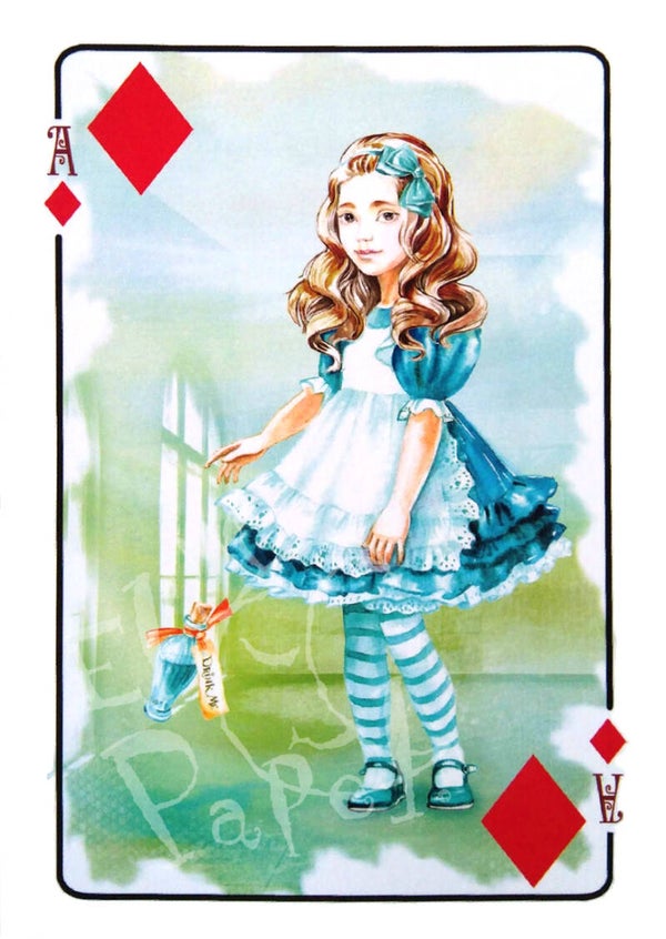 Ansichtkaart 'Alice in Wonderland - Ruiten Aas'