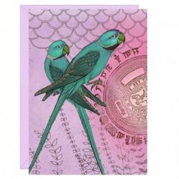 Wenskaart 'Parrots'