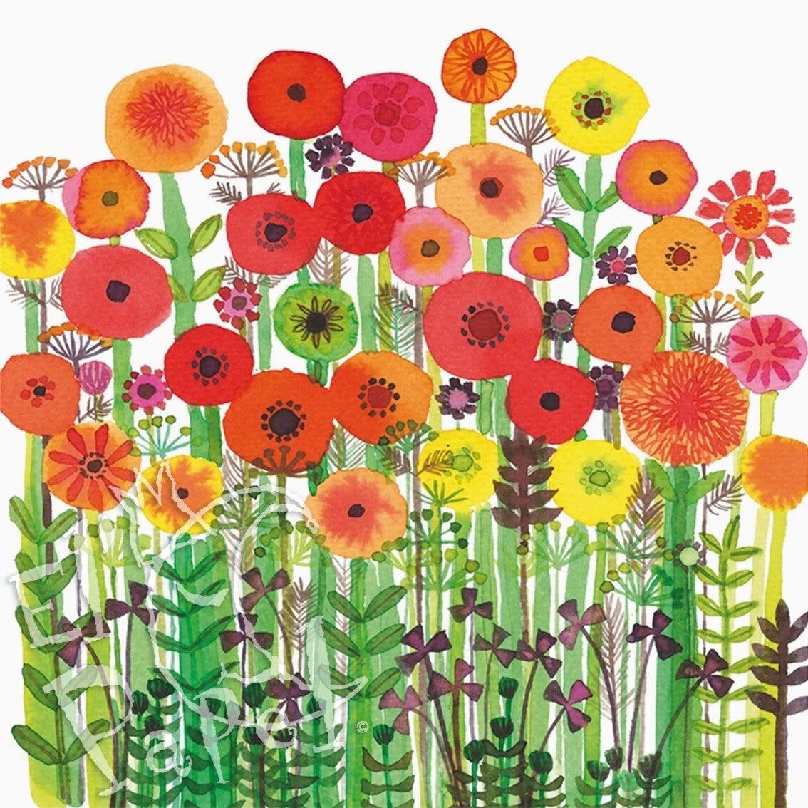 Boekenlegger-wenskaart 'Zomertuin'