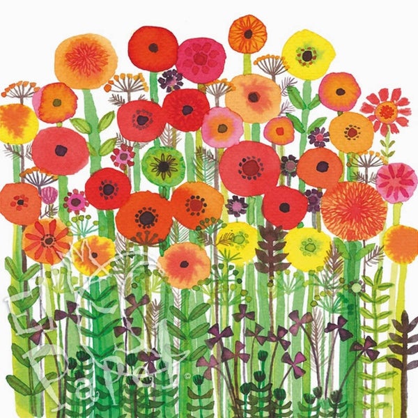 Boekenlegger-wenskaart 'Zomertuin'