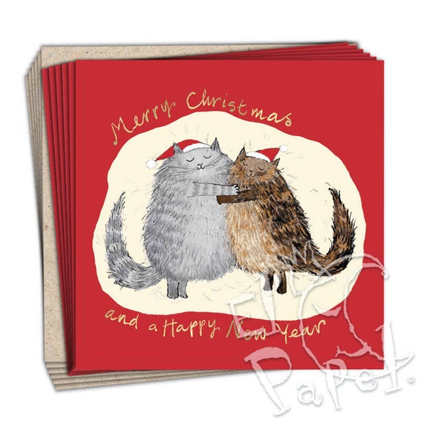 Boekenlegger-Kerstwenskaarten SET 'Een feestelijke knuffel'