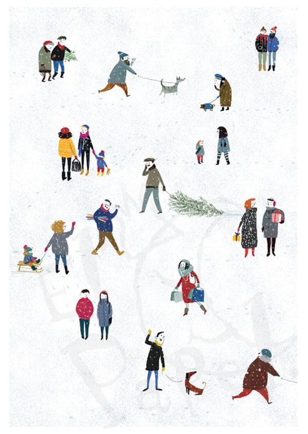 Grote ansichtkaart 'Winter' - Joanna Rusinek