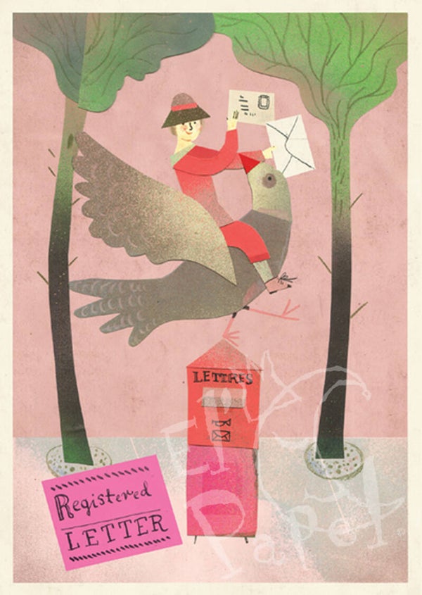 Grote ansichtkaart 'Post-duif - 1'