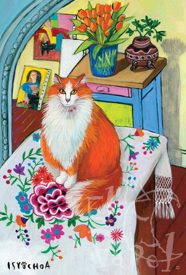 Ansichtkaart 'Atelier kat'