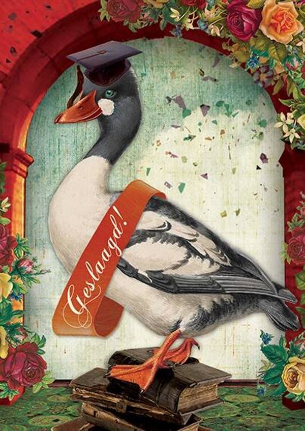 Ansichtkaart 'Geslaagd!' * TIJDELIJK UITVERKOCHT *