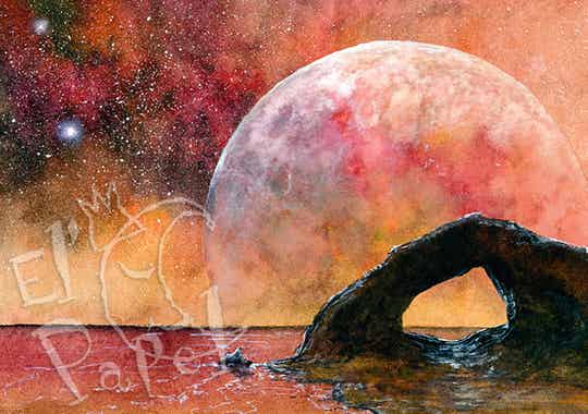 Ansichtkaart 'Grote volle maan'