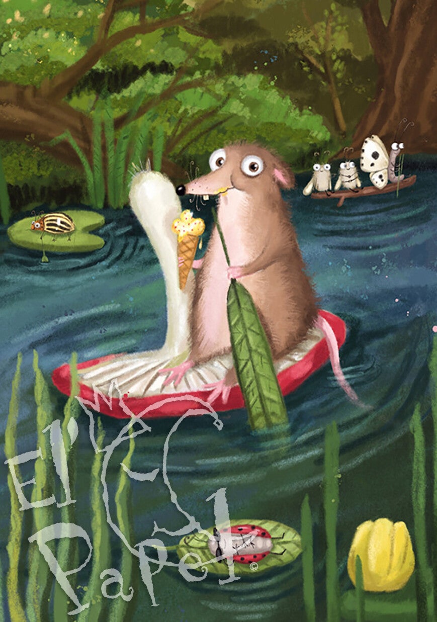 Ansichtkaart 'Paddenstoel-boot'