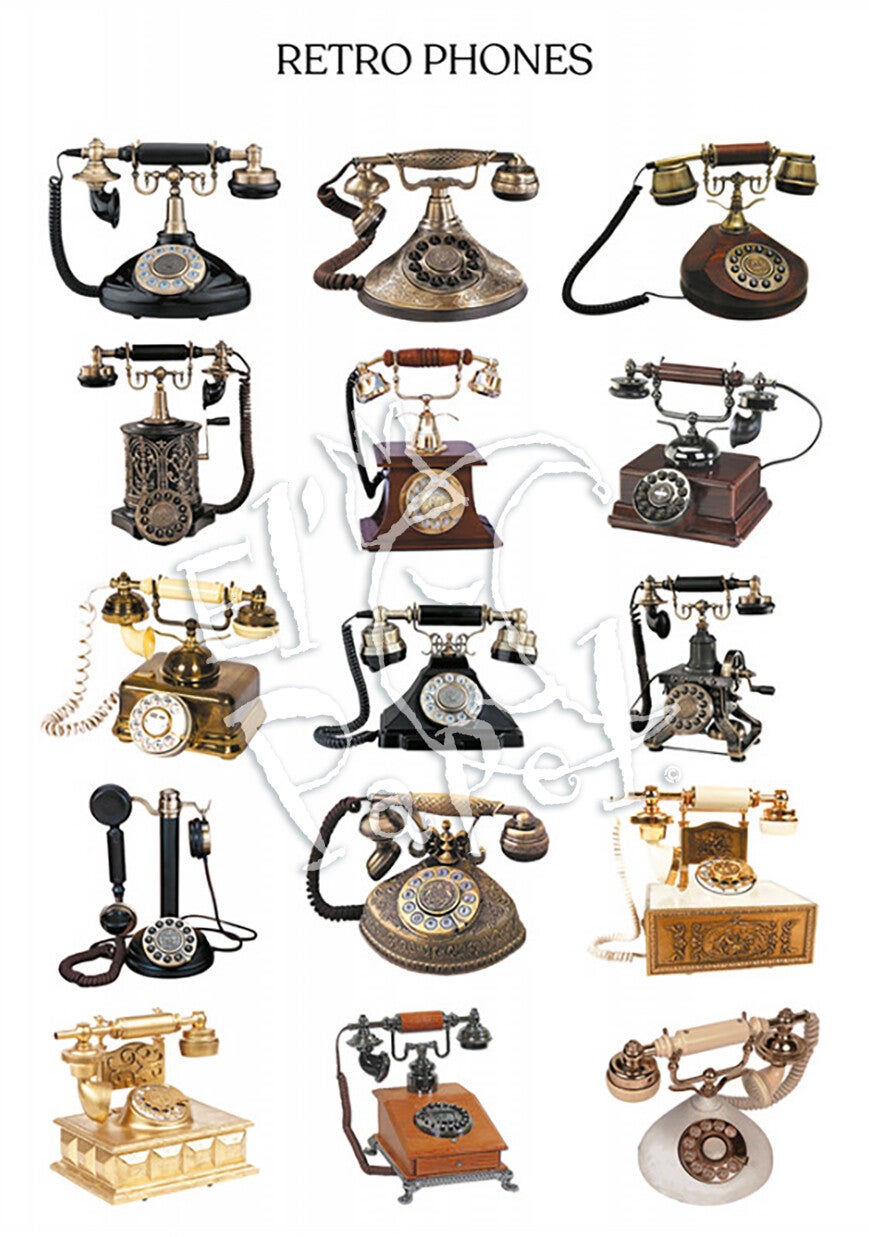 Ansichtkaart - verzameling 'Retro telefoons'