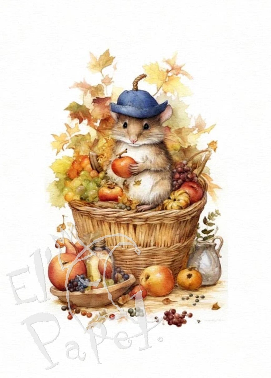 Ansichtkaart 'Muisje en de oogst'