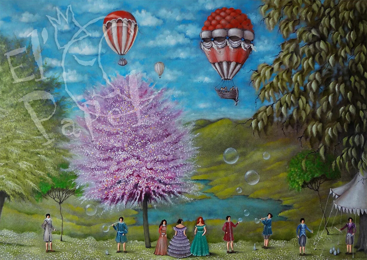 Ansichtkaart 'Zeepbellen'