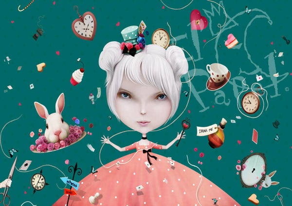 Ansichtkaart 'De wonderwereld van Alice'