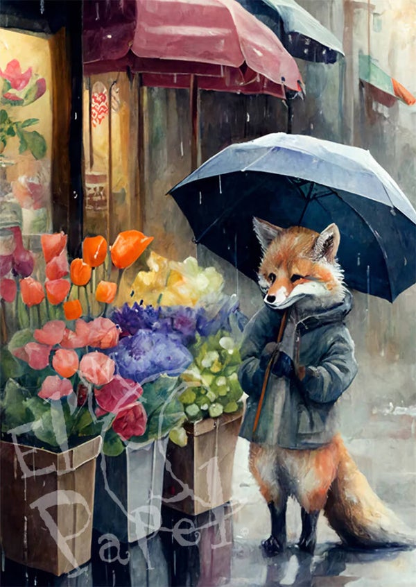 Ansichtkaart 'Op een regenachtige dag'