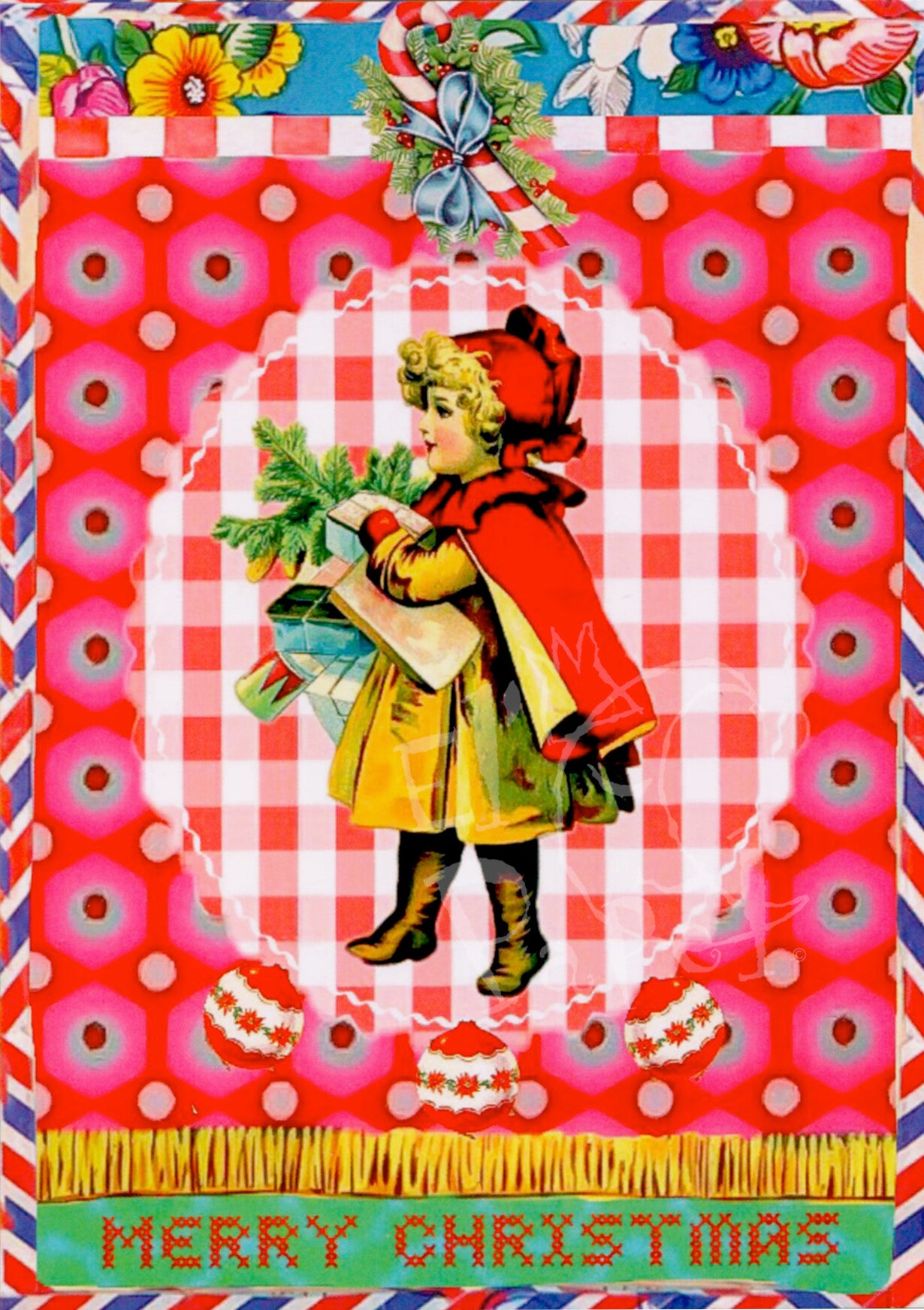 Ansichtkaart 'Kerst Meisje'