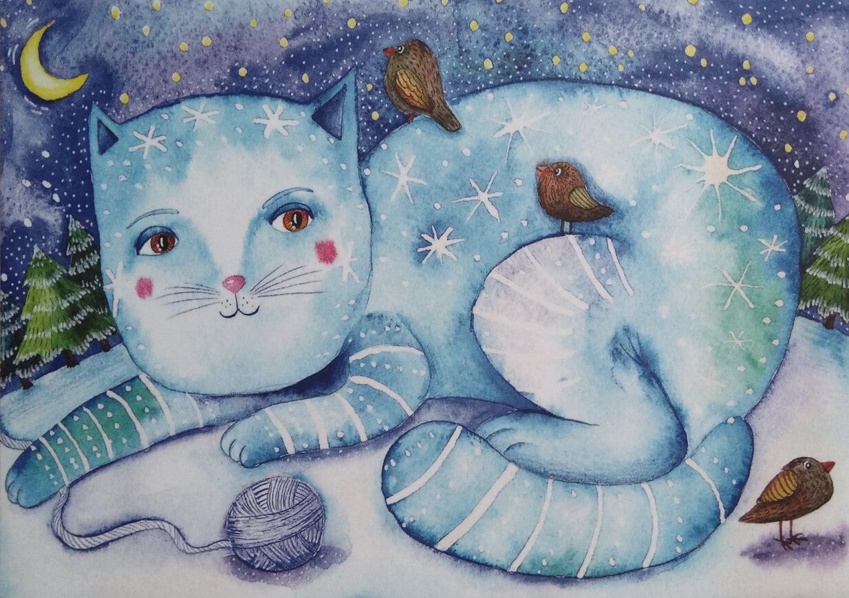 Ansichtkaart 'Sterren kat'