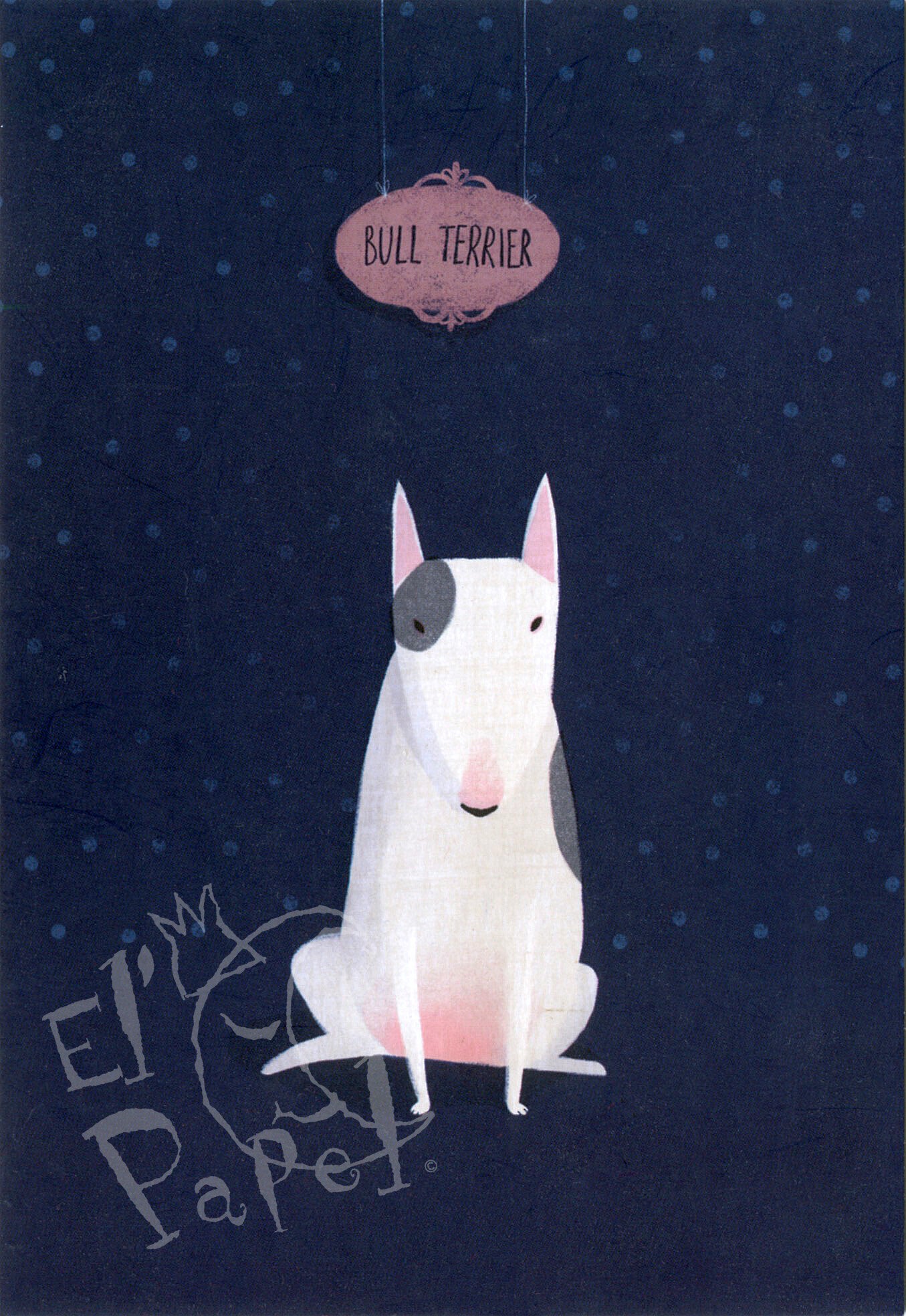 Grote ansichtkaart 'Bull Terriër' - Joanna Rusinek