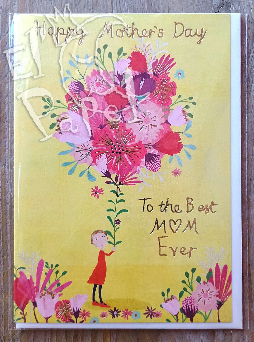 Wenskaart 'Boeket voor de beste moeder'