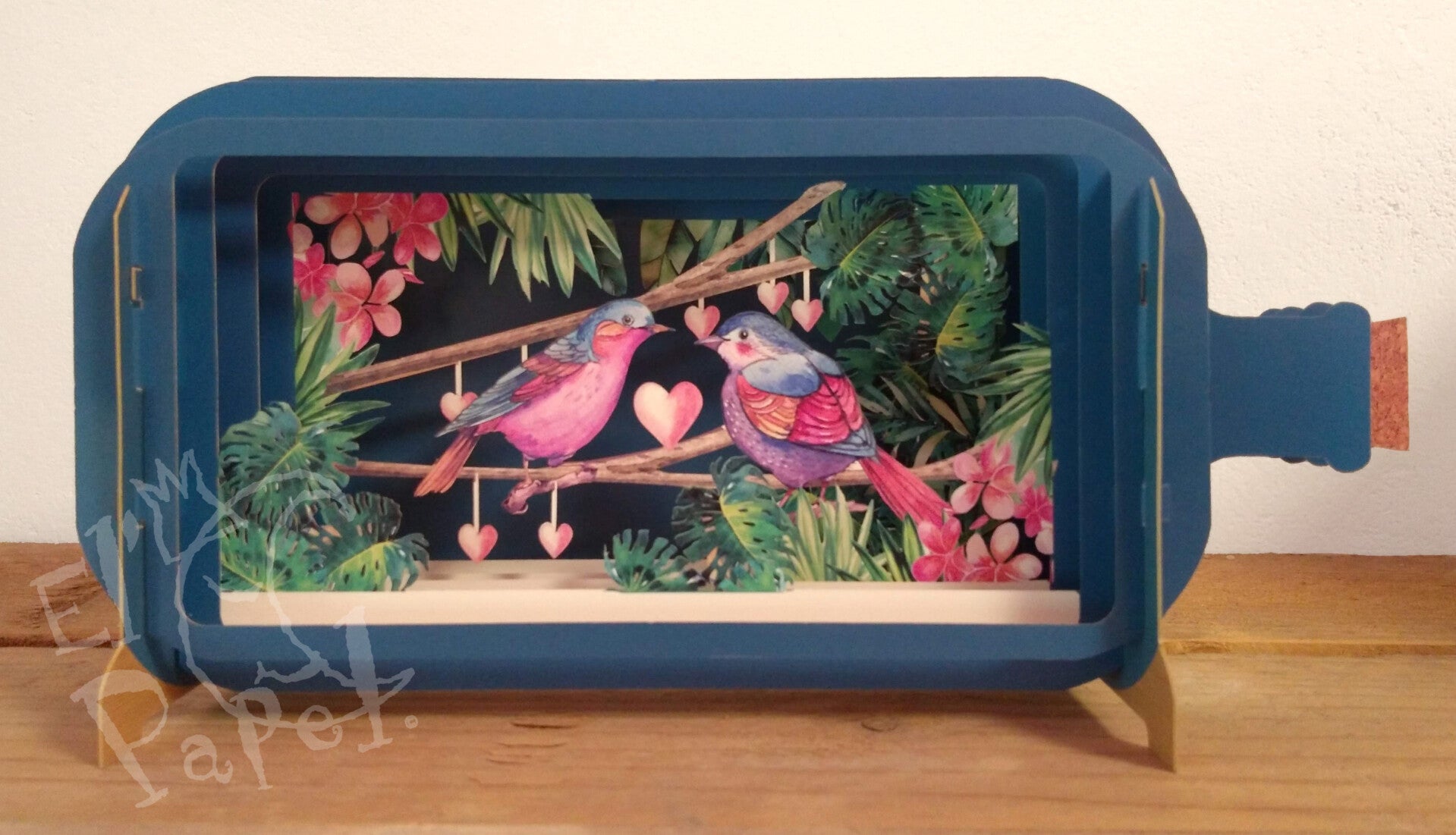 Message in a bottle `Love Birds`