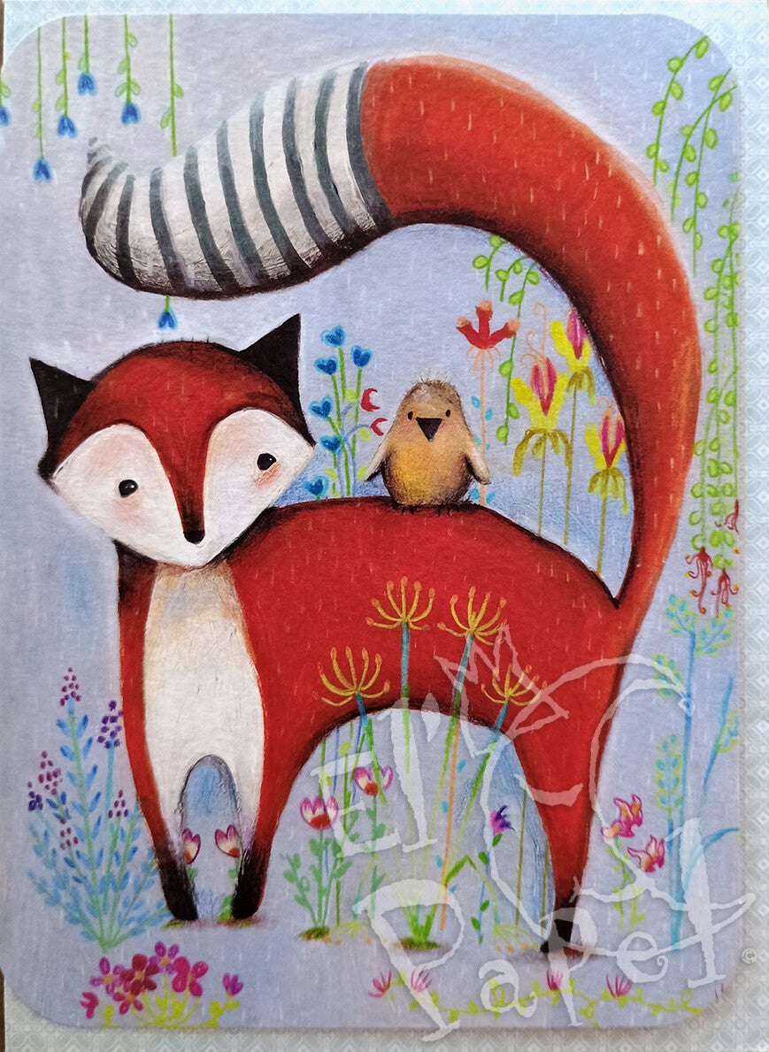 Santoro wenskaart 'De vos en de vogel' - Eclectic serie