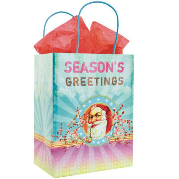 Kerst gift bag 'Santa With Pipe'