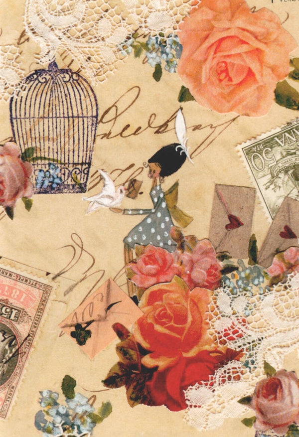 OP!! Wenskaart 'Vogels en liefdesbrieven' - Silke Leffler