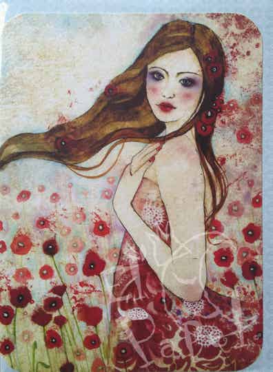 Santoro wenskaart 'Tussen de klaprozen' - Eclectic serie