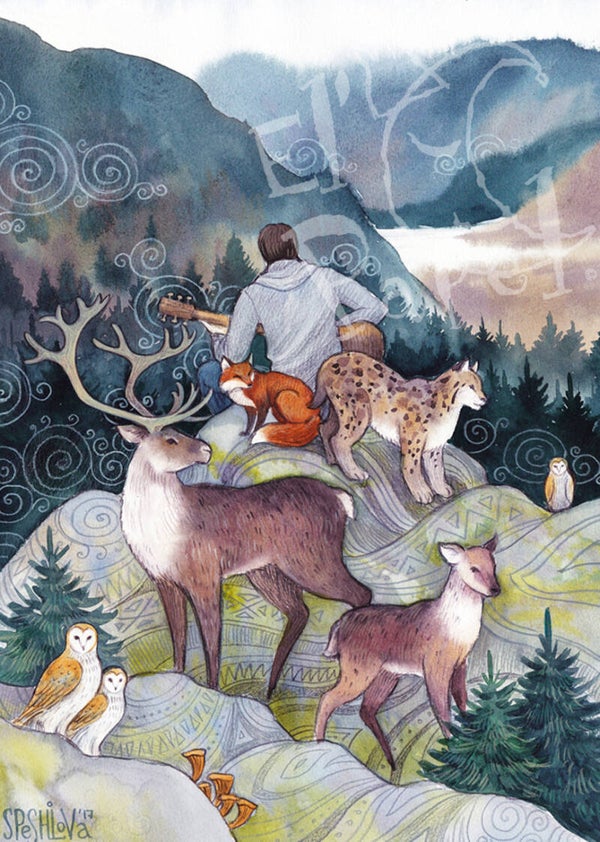 Ansichtkaart 'Lied van het bos'