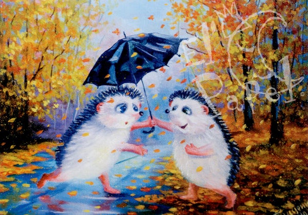 Ansichtkaart 'Vergeten paraplu'