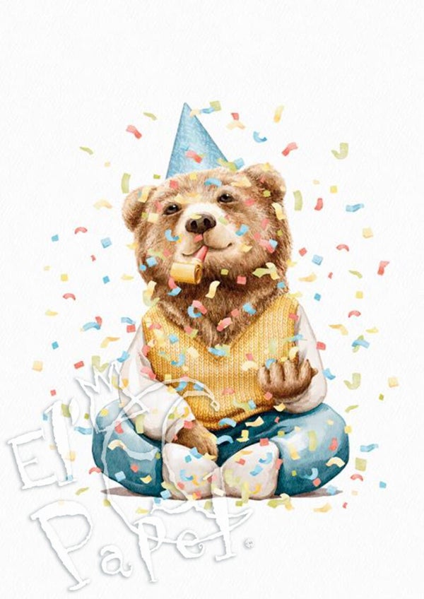 Ansichtkaart 'Gefeliciteerd!' - beer