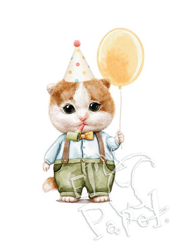 Ansichtkaart 'Gefeliciteerd!' - kitten