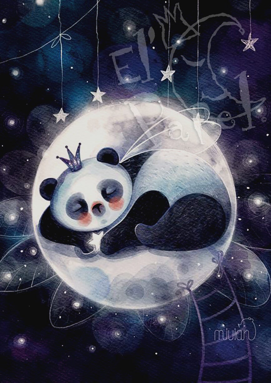 Ansichtkaart 'Panda - maandroom'