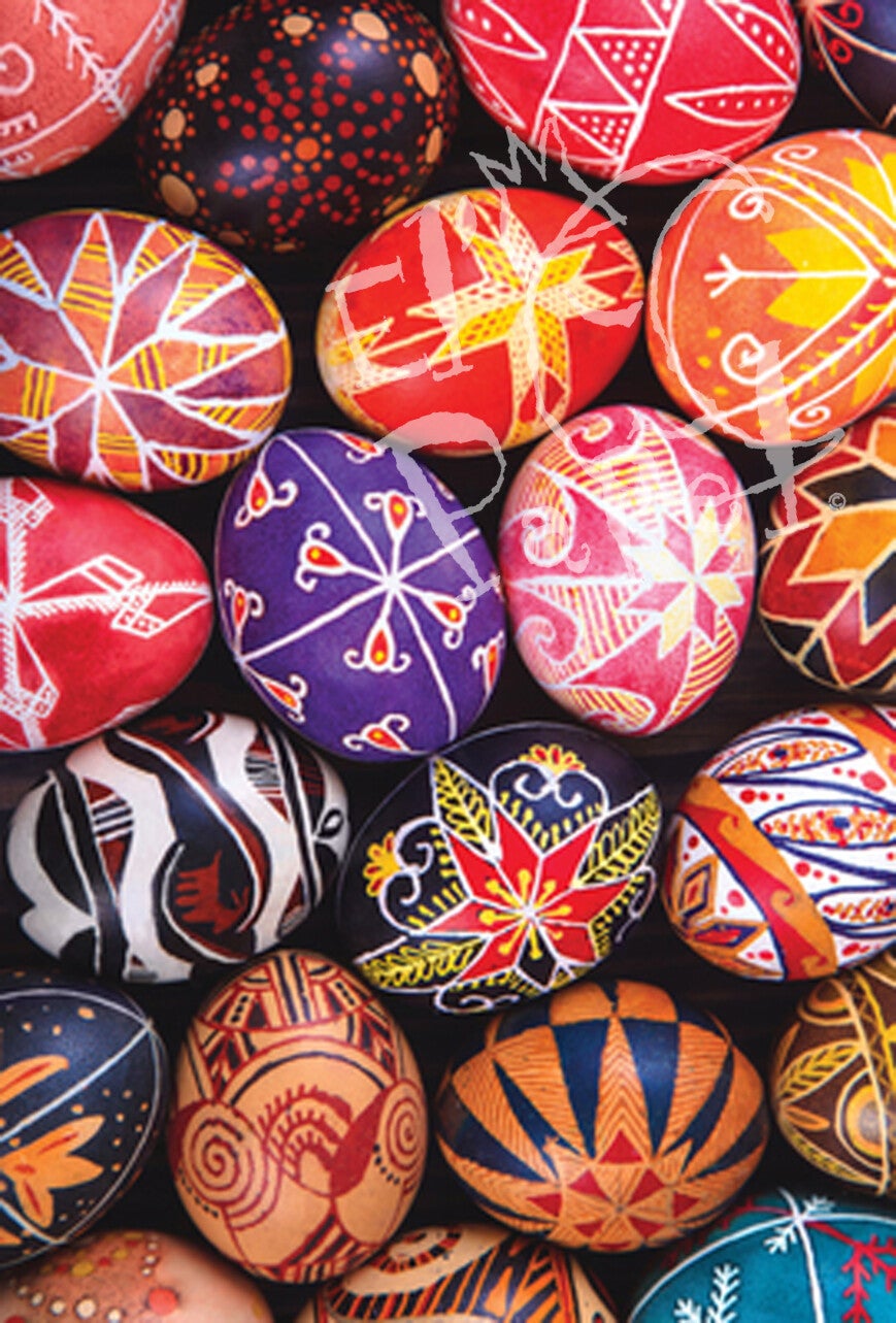 Ansichtkaart 'Kleurrijke Paaseieren' (1)