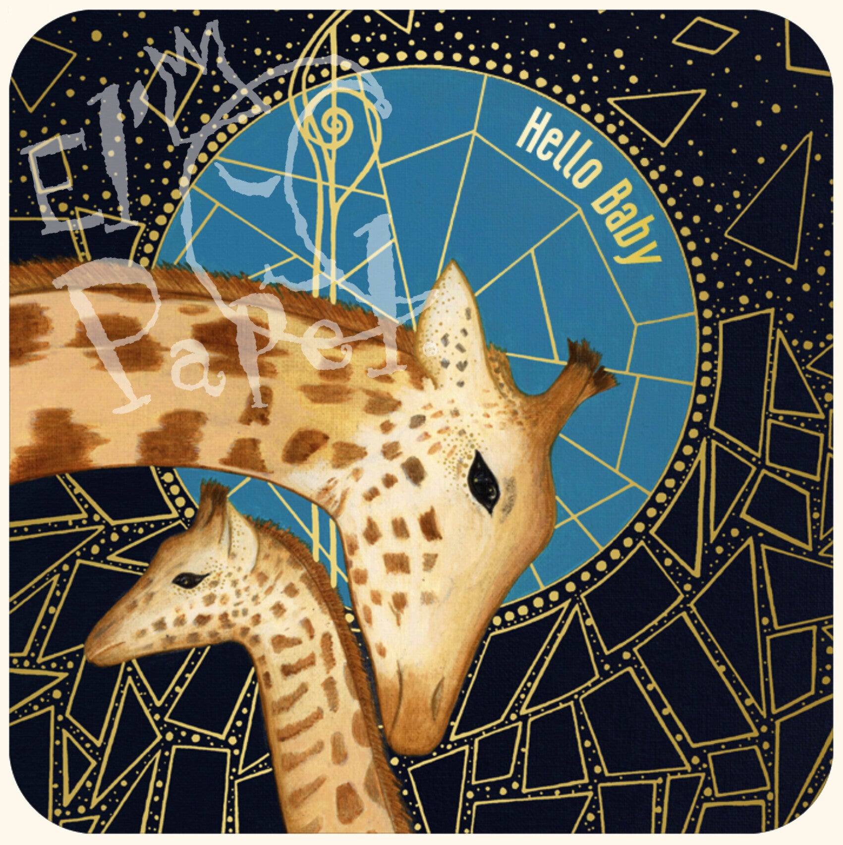 Vierkante geboortekaart 'Hallo baby!' - Jehanne Weyman