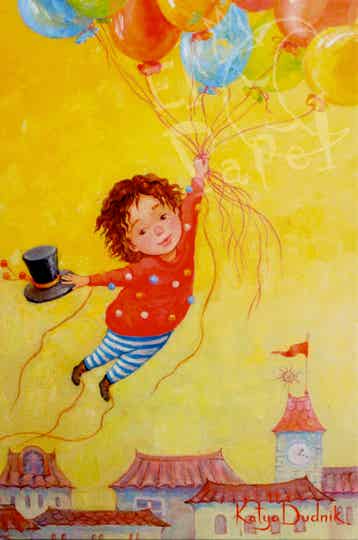 Ansichtkaart 'Feestelijk vliegen'