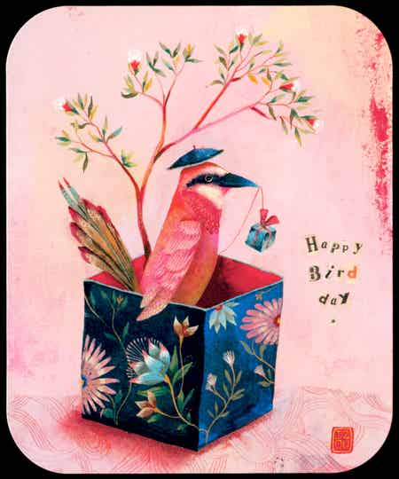 TV-kaart 'Happy Bird Day!' - Izou