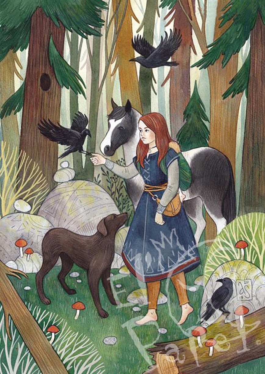 Ansichtkaart 'In het bos'