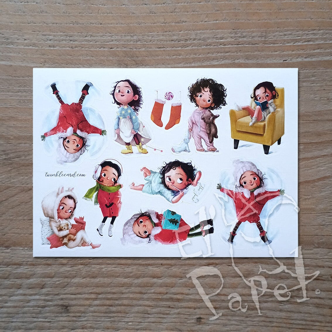 Velletje (Kerst)stickers `Winters meisje`