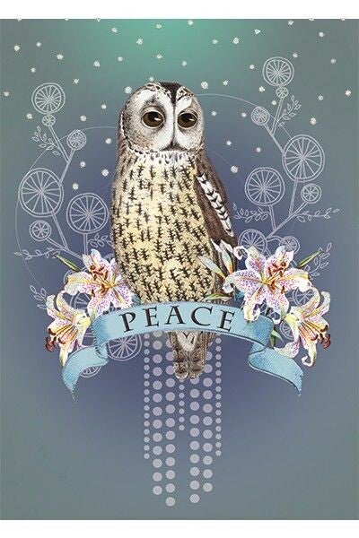 Kerst wenskaart 'Peace Owl'