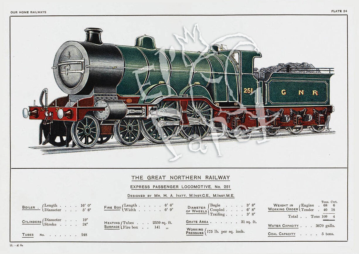 Ansichtkaart 'The Great Northern Railway - locomotief'