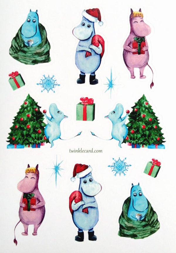 Kerst stickers `Moemin`
