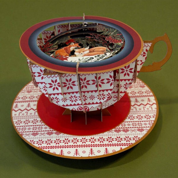 A cup of tea Kerst Pop-up kaart 'Vos'