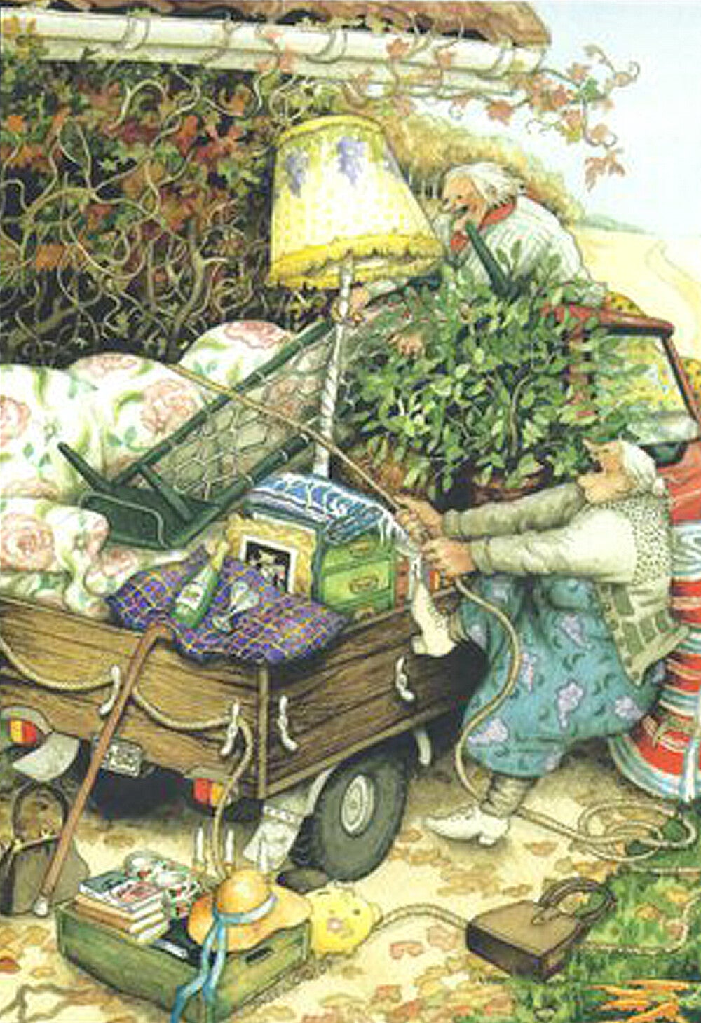 Ansichtkaart 'Verhuizen met de aanhanger'