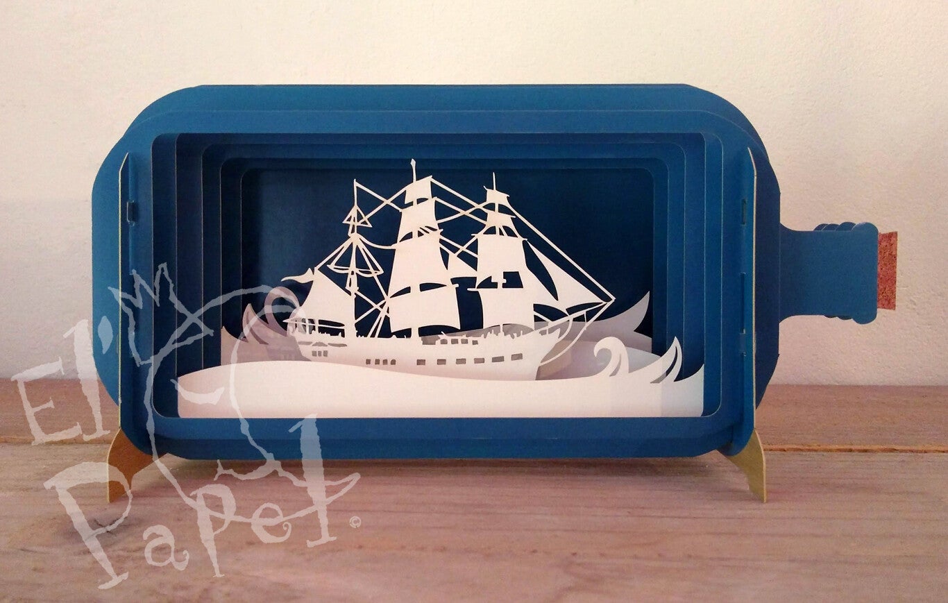 Message in a bottle `Groot zeilschip`