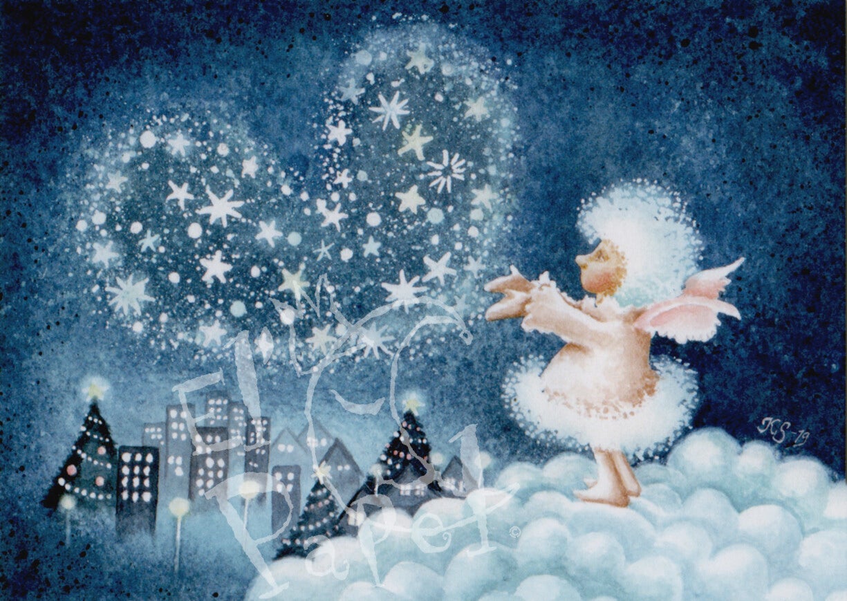 Kerstkaart 'Engel hart'