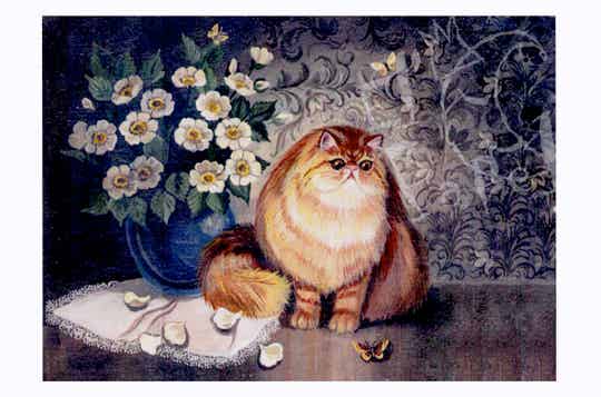 Ansichtkaart 'Witte rozenbottel'