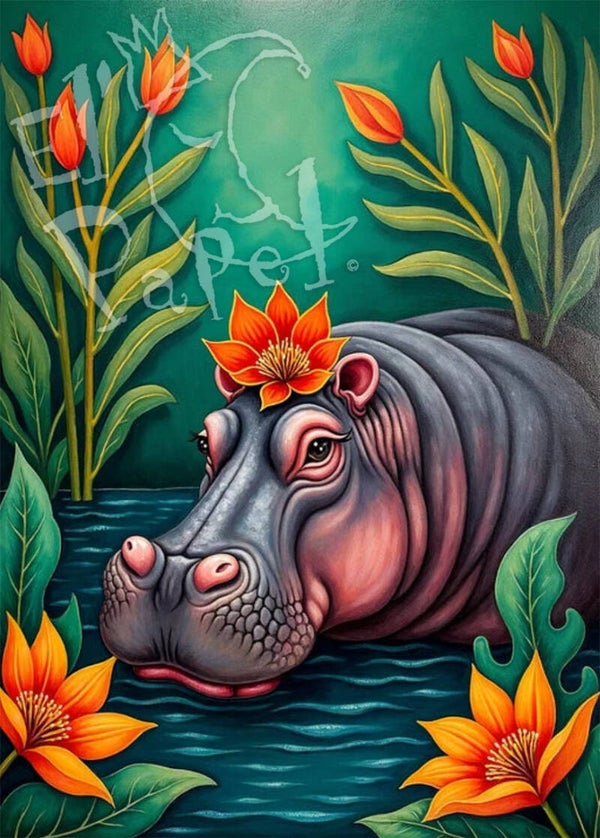 Ansichtkaart 'Mooie dieren - Nijlpaard'