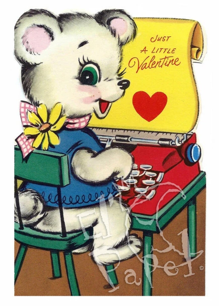 Vintage ansichtkaart 'Just a little Valentine'