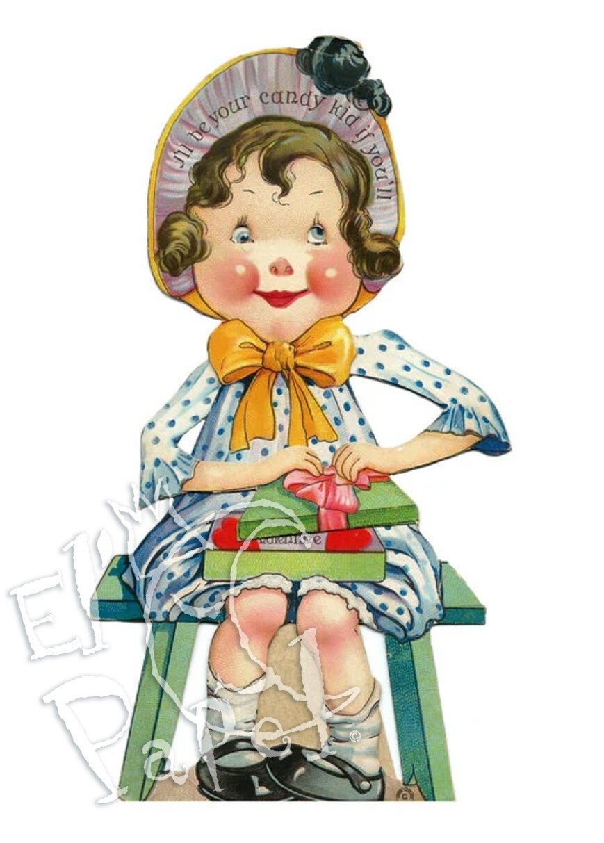 Vintage ansichtkaart 'I will be your candy kid ...'